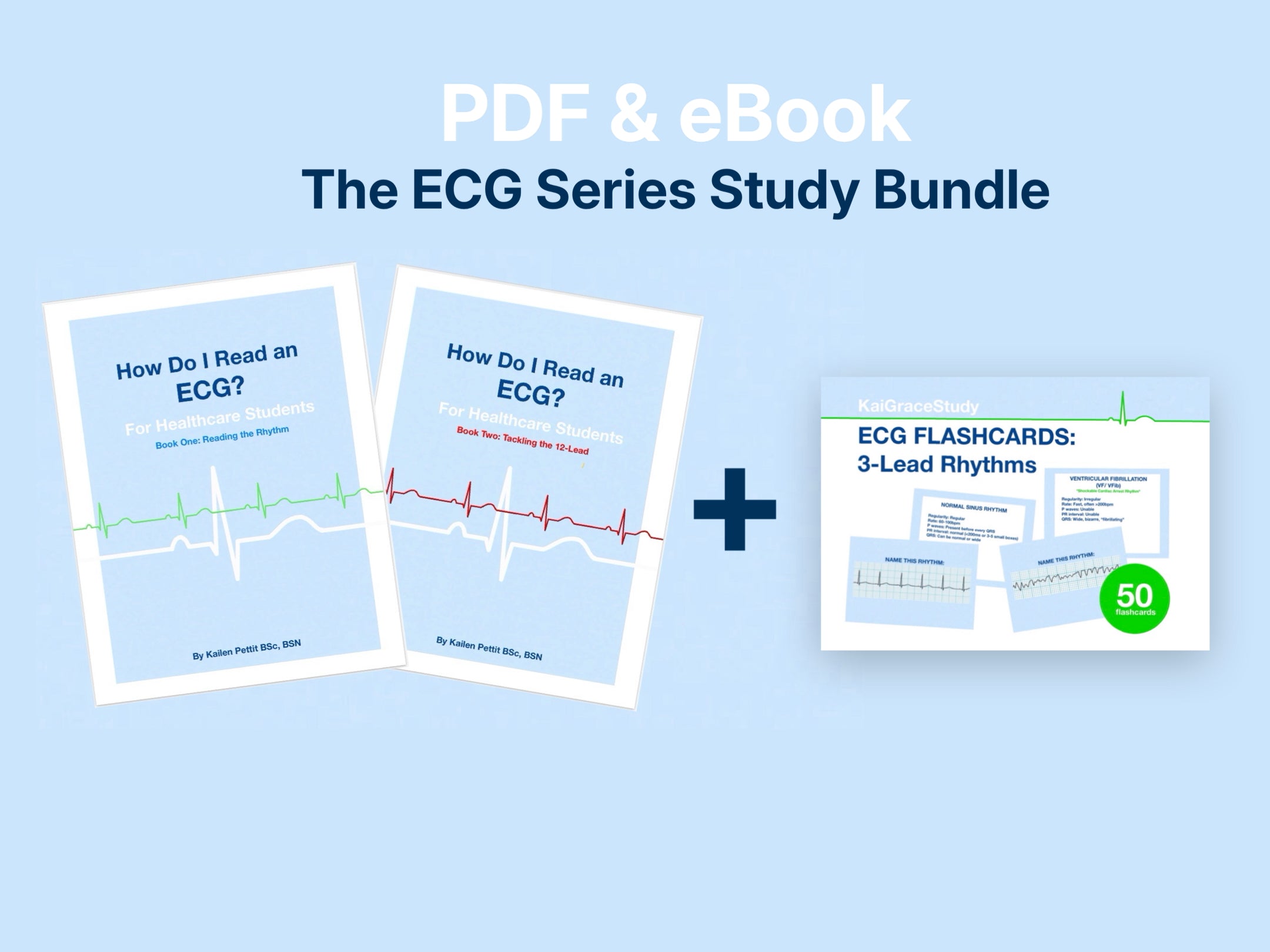 🌟(eBooks) Study Bundle (ECG Series + Flashcards)