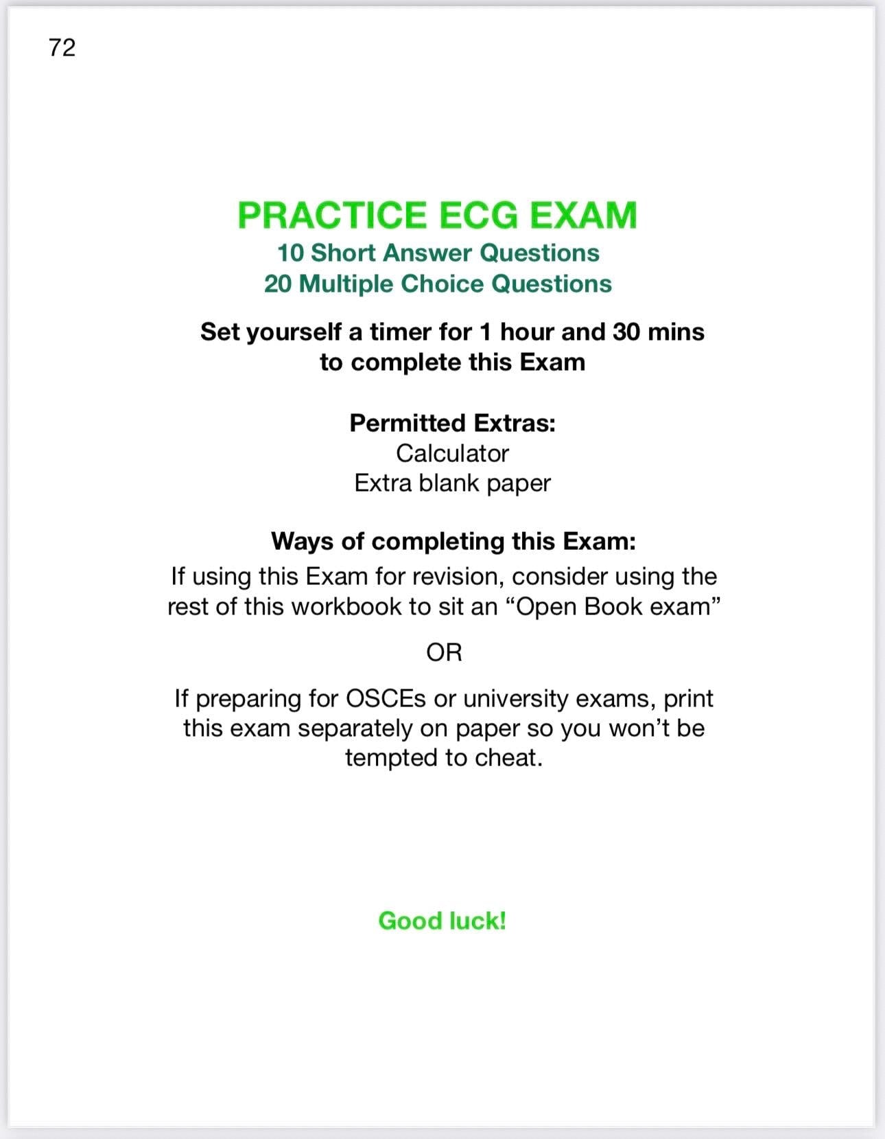 (PDF) ECG Rhythms Practice Exam + Worked Answers