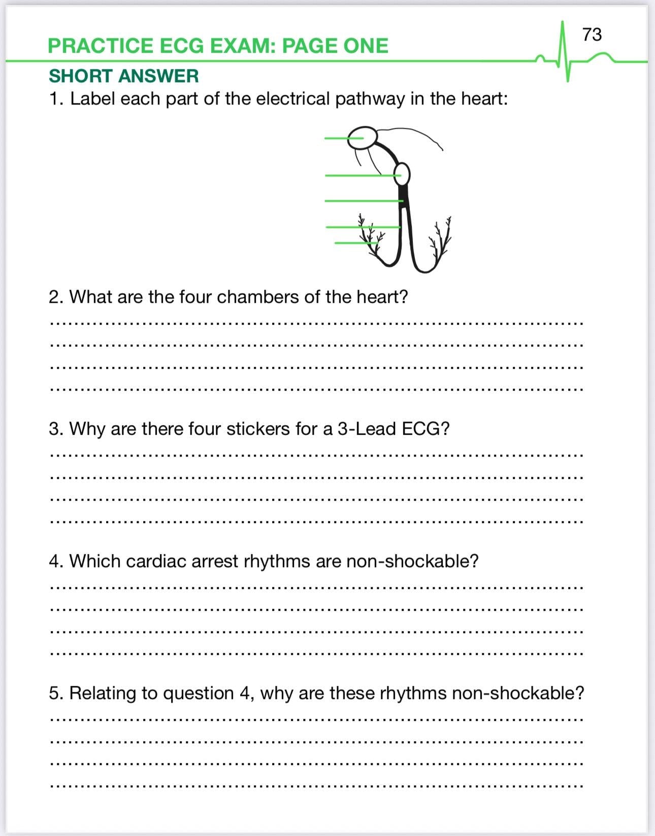 (PDF) ECG Rhythms Practice Exam + Worked Answers